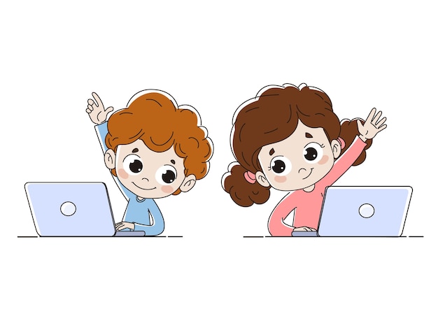 Bambino con un computer