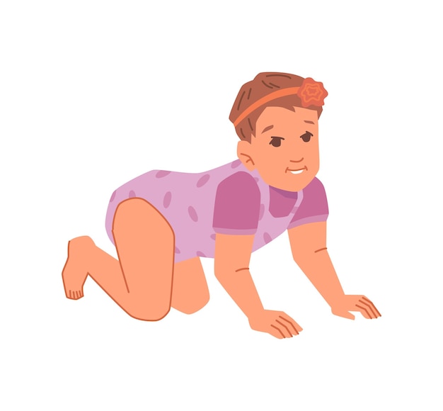 Bambino piccolo bambino strisciante della neonata