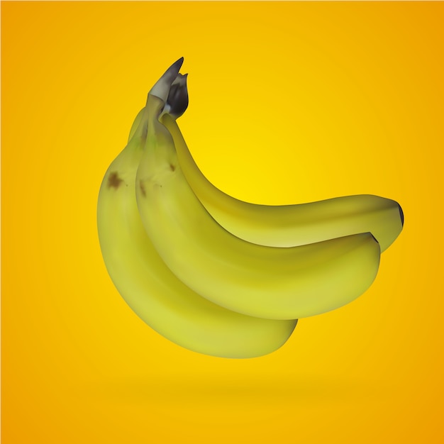 Banana realistica della maglia con fondo giallo