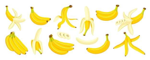 Banane gialle su un bianco