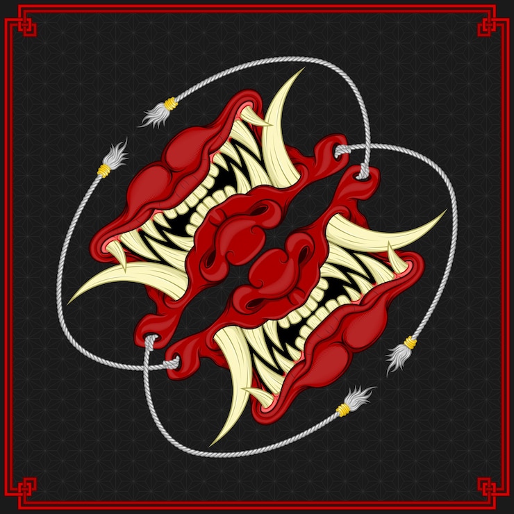 Vettore bandana hannya giapponese