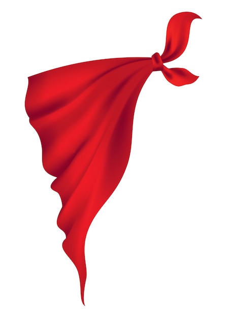 Bandana rossa realistica sul collo Scarpa da collo di moda giovanile o modello di elemento di abbigliamento cowboy Scarpa per viso da motociclista Bandana scialle da collo Asciugamano vuoto Uniforme unisex Abbigliamento occidentale