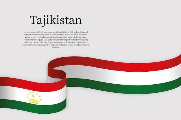 Bandiera a nastro del Tagikistan Template di sfondo della celebrazione