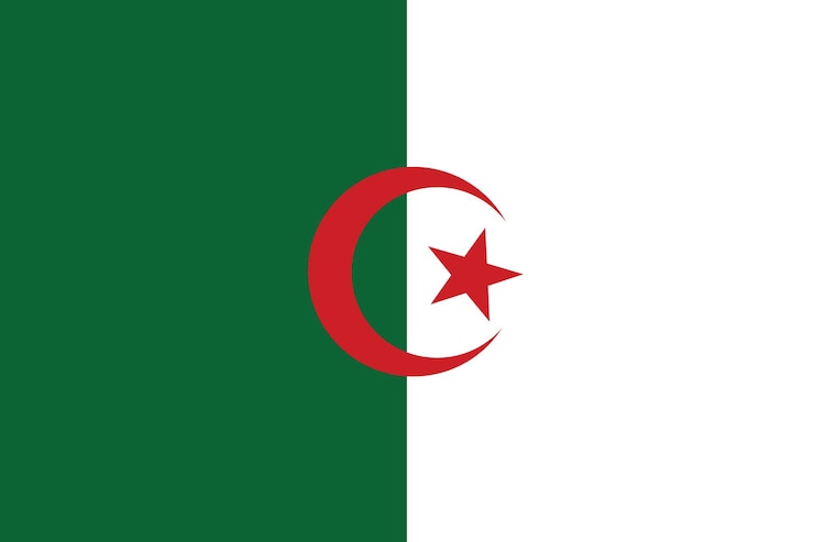 bandiera algerina colori ufficiali e proporzioni corrette bandiera nazionale algerina illustrazione vettoriale