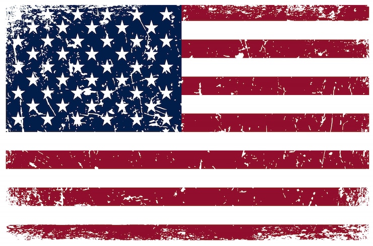 Vettore bandiera americana del grunge