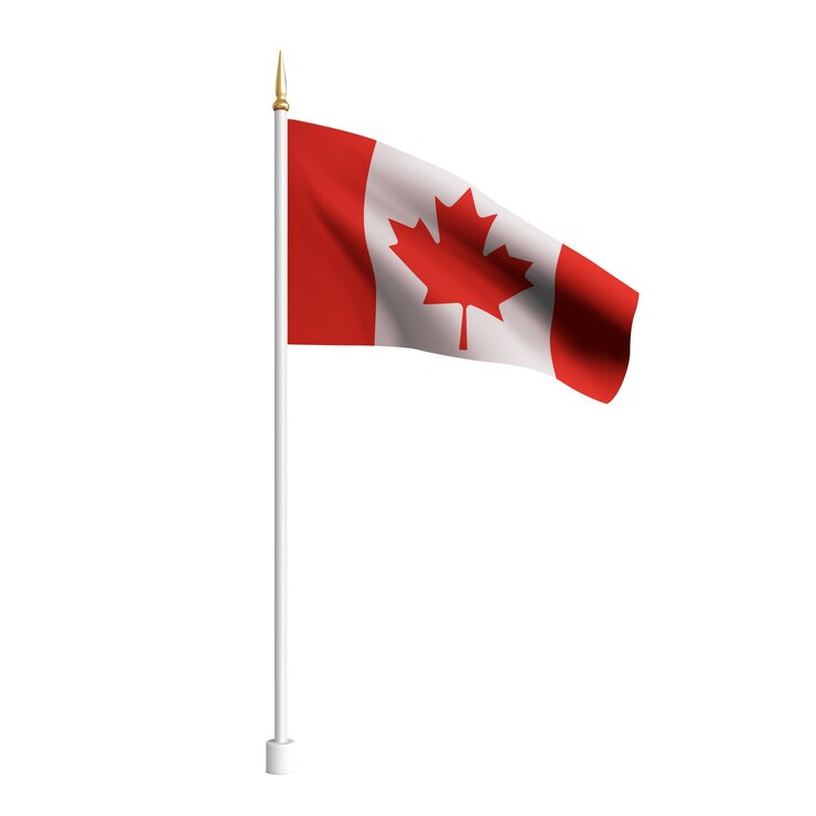 Bandiera Canada realistica isolato su bianco