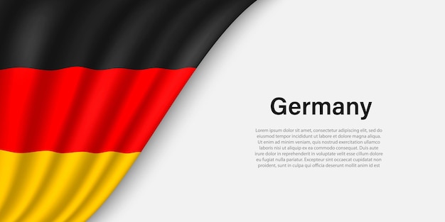 Bandiera d'onda della Germania su sfondo bianco