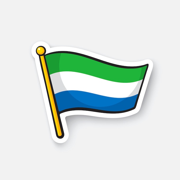 Bandiera dei paesi della Sierra Leone in Africa Simbolo di posizione per i viaggiatori Illustrazione vettoriale