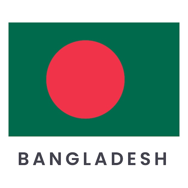 Bandiera del Bangladesh isolata su sfondo bianco
