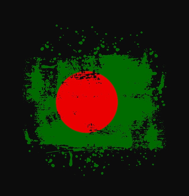 Bandiera del Bangladesh pennello grunge splatter vettoriale