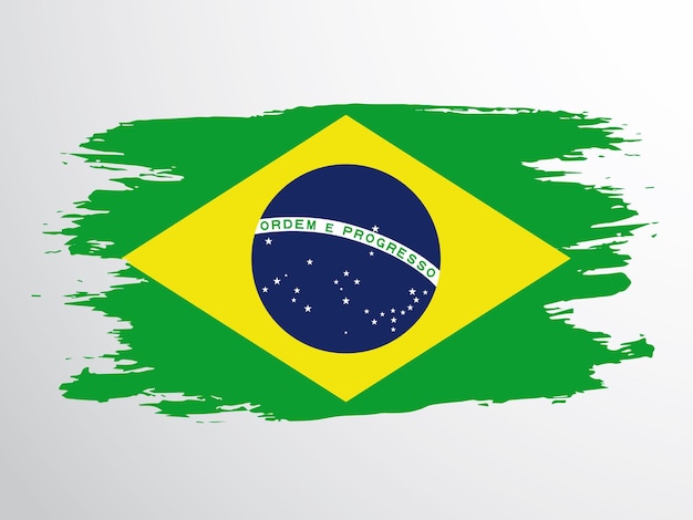 Bandiera del Brasile dipinta con un pennello