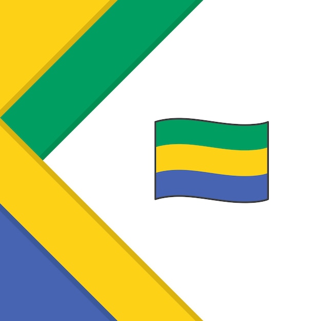 Bandiera del Gabon Sfondo astratto Modello di disegno Bandiera del giorno dell'indipendenza del Gabon Social Media Post Illustrazione del Gabon