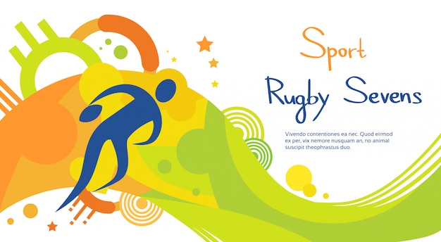 Bandiera del giocatore di rugby atleta concorso sportivo colorato