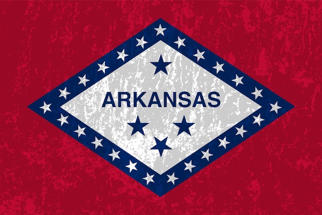 Bandiera del grunge dello stato dell'Arkansas Illustrazione vettoriale
