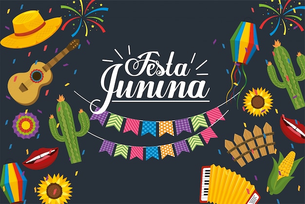 Bandiera del partito alla festa Junina celebrazione