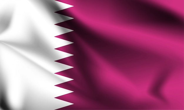 Bandiera del Qatar che soffia nel vento. parte di una serie. Bandiera sventolante del Qatar.