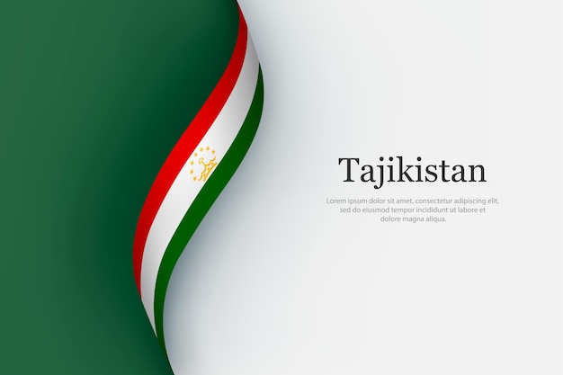 Bandiera del Tagikistan su un nastro agitato