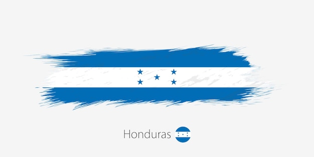 Bandiera dell'Honduras grunge pennellata astratta su sfondo grigio