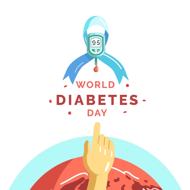 Bandiera dell'illustrazione della giornata mondiale del diabete