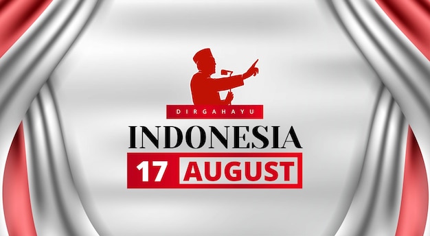 Bandiera dell'indipendenza dell'Indonesia con disegno vettoriale bandiera rossa e bianca
