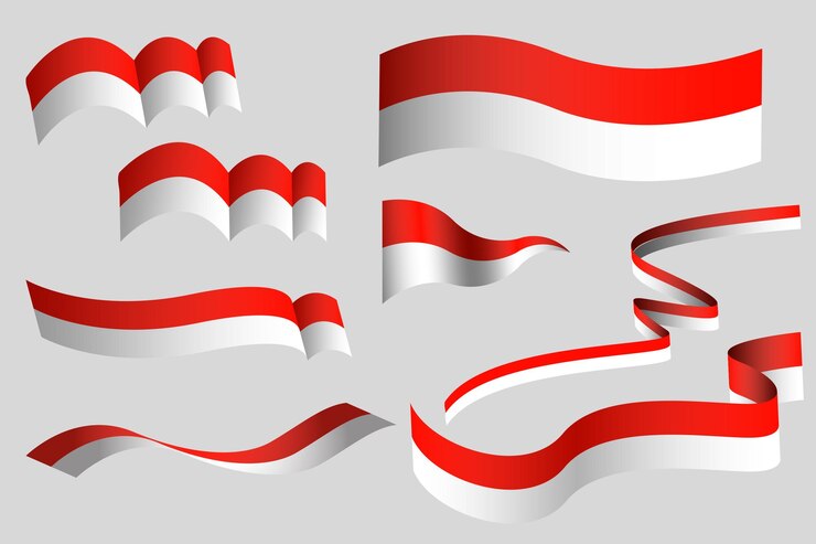 Vettore bandiera dell'indonesia vettoriale