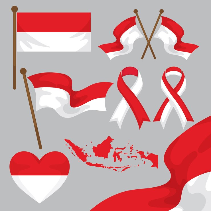 Vettore bandiera dell'indonesia