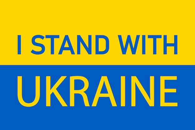 Bandiera dell'Ucraina con la parola IO STANDO CON L'UCRAINA