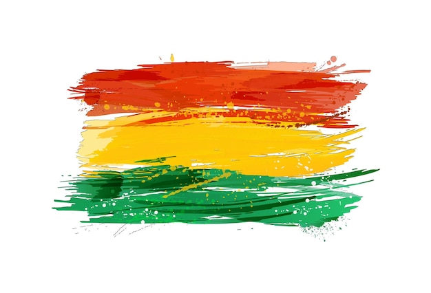 Bandiera della Bolivia realizzata con schizzi colorati