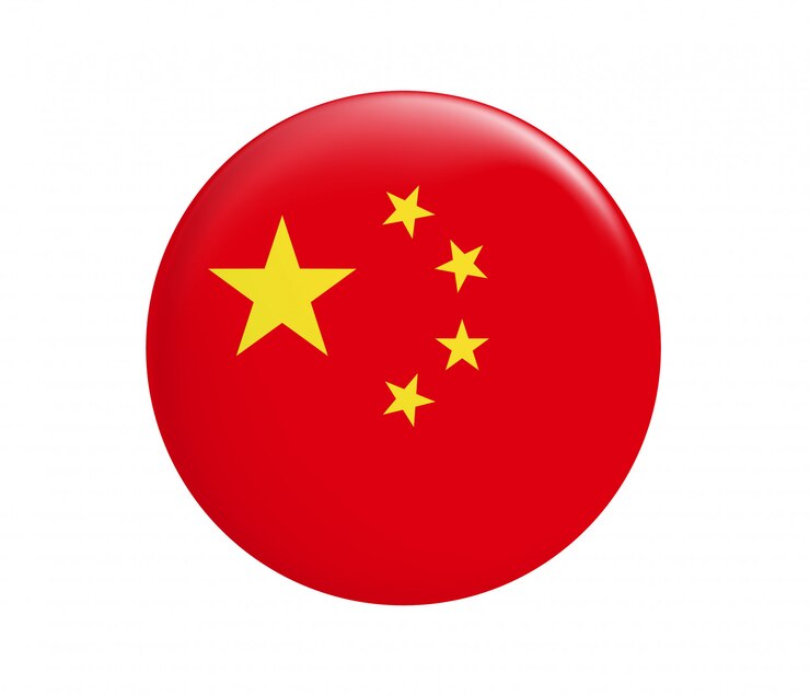 Vettore bandiera della cina in forma di cerchio.