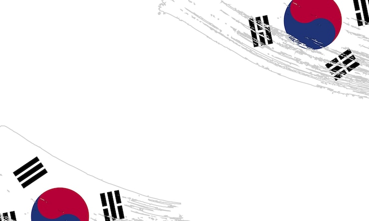 Vettore bandiera della corea del sud con pennello effetto pennello grunge pennello acquerello pittura bandiera