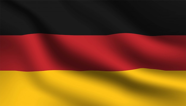 Bandiera della Germania sullo sfondo.
