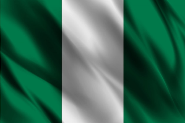 Bandiera della Nigeria nel modello di sfondo seta del vento