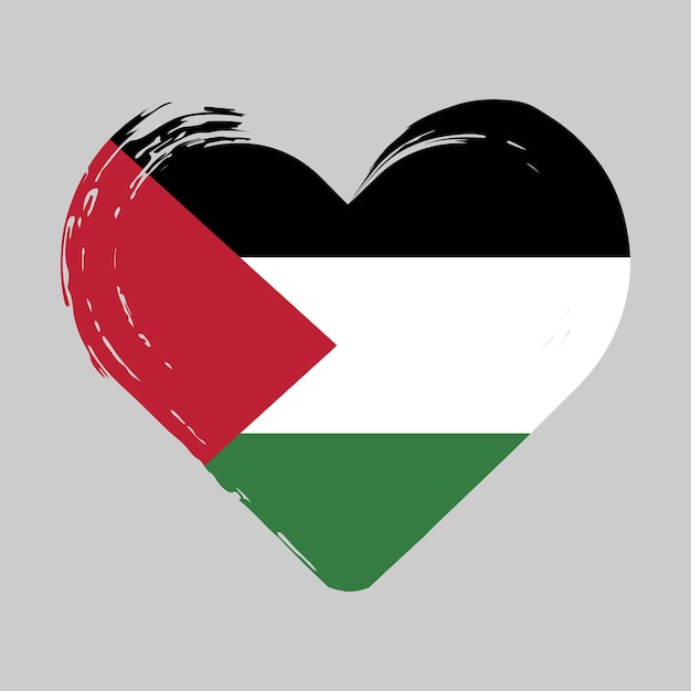 Bandiera della Palestina a forma di cuore