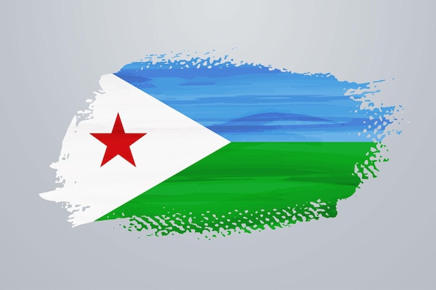 bandiera della pittura del pennello del gibuti