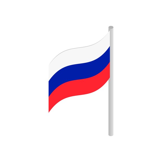 Bandiera della Russia icona isometrica 3d su sfondo bianco