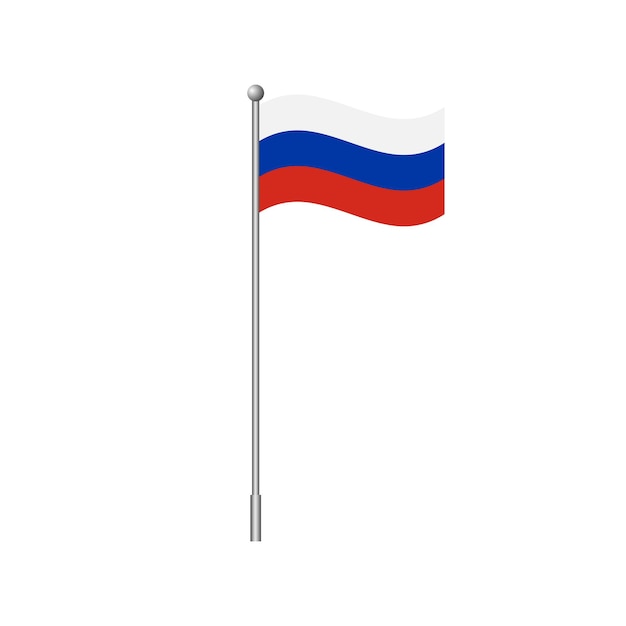 Bandiera della Russia isolata su sfondo bianco Illustrazione vettoriale