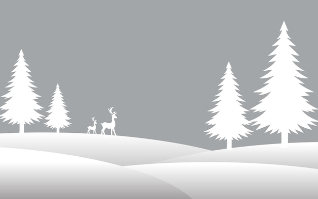 Bandiera di Buon Natale sullo sfondo del paesaggio invernale