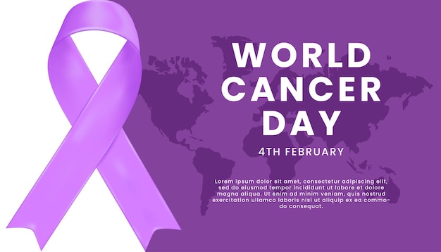 Bandiera di felice giornata mondiale contro il cancro