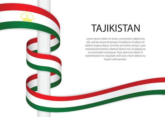 Bandiera di schizzo disegnato a mano del Tagikistan. Icona di vettore di stile di Doodle