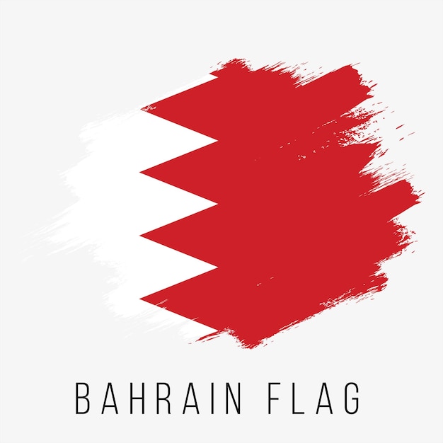 Bandiera di vettore del Bahrain. Bandiera del Bahrain per il Giorno dell'Indipendenza. Bandiera del Bahrain di lerciume. Bandiera del Bahrain