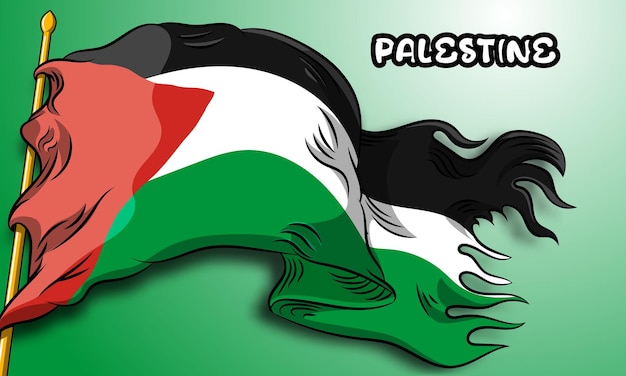 Bandiera di vettore della Palestina con disegnata a mano