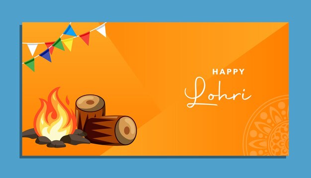 Bandiera felice di Lohri, vettore del manifesto. vettore di illustrazione del concetto di lohri