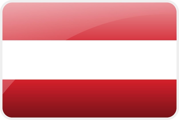 Bandiera Icona dell'Austria PaeseBandiera vettoriale nazionale Simbolo e colori della bandiera austriaca
