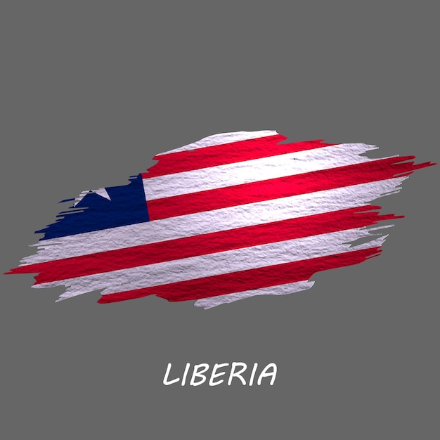 Bandiera in stile grunge della Liberia Sfondo del tratto di pennello