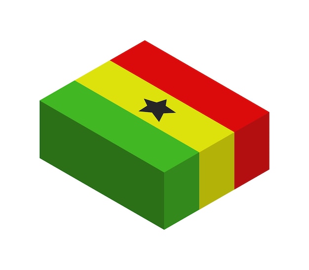 Bandiera isometrica del ghana