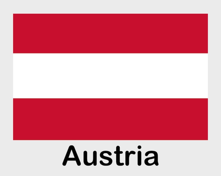 Vettore bandiera nazionale dell'austria bandiera simbolo statale albero della bandiera