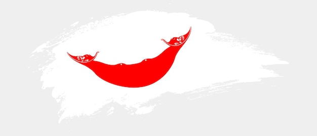 Bandiera nazionale dell'Isola di Pasqua con effetto tratto pennello macchia curva su sfondo bianco