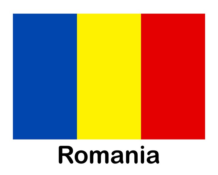 Vettore bandiera nazionale della romania bandiera simbolo statale albero della bandiera