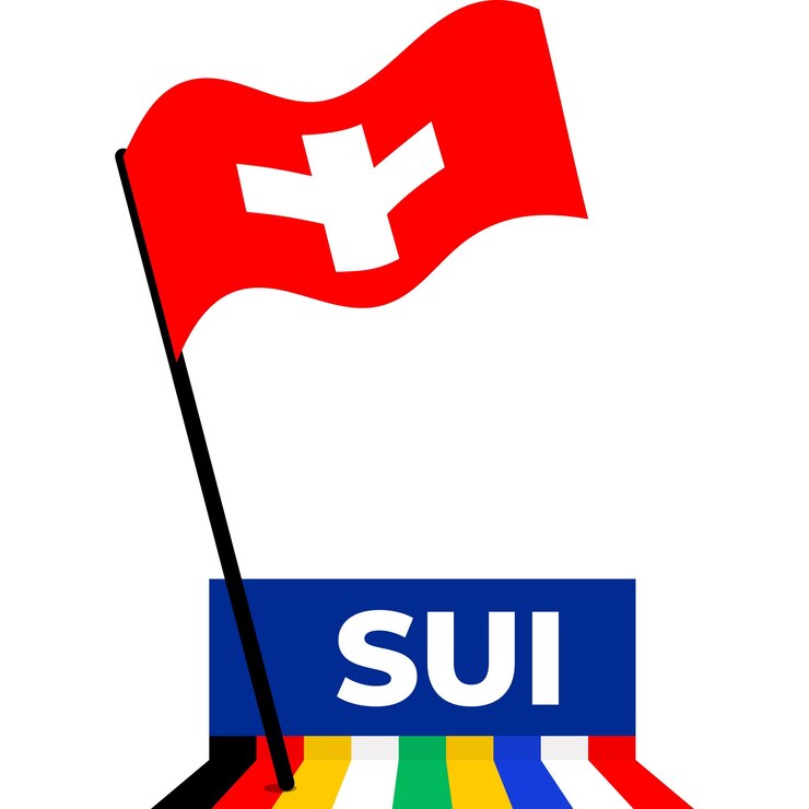 Vettore bandiera nazionale svizzera progettata per il campionato d'europa di calcio del 2024