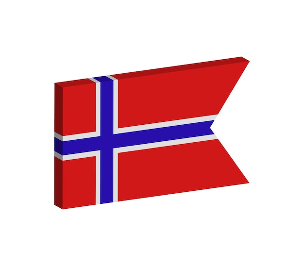 Bandiera norvegese tridimensionale